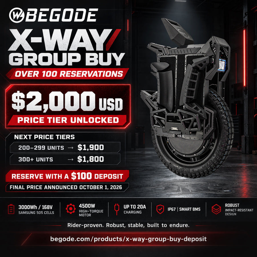 BEGODE X-Way Group Buy Passes 100 Reservations — $2,000 Tier Unlocked