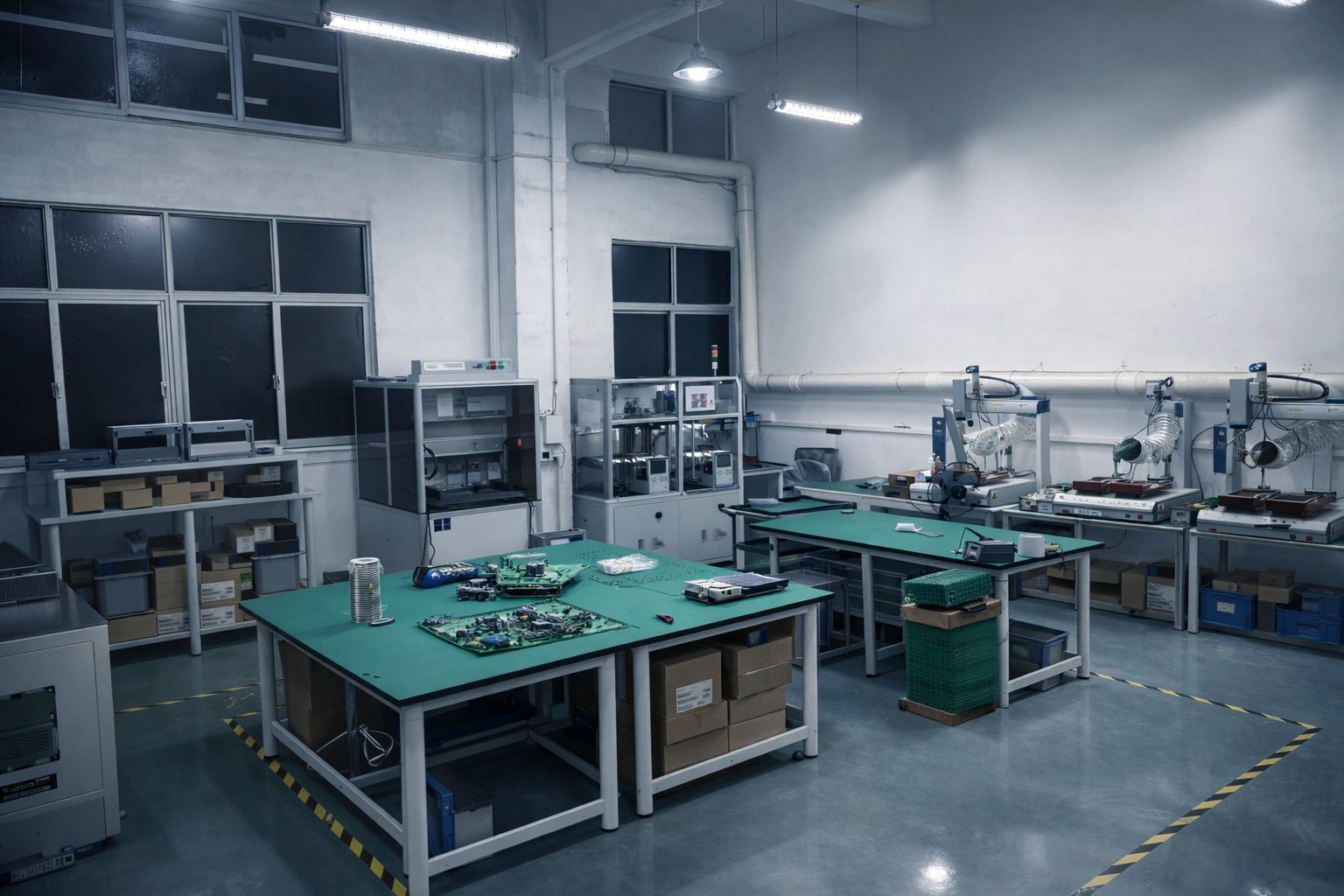 Real Begode battery work area with electronics and battery pack equipment