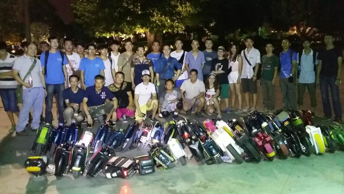 Begode riders gathered with early electric unicycles in 2014