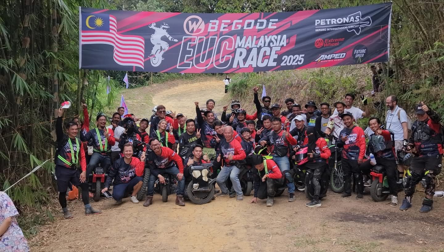 Begode riders assembled at the 2025 Malaysia EUC race