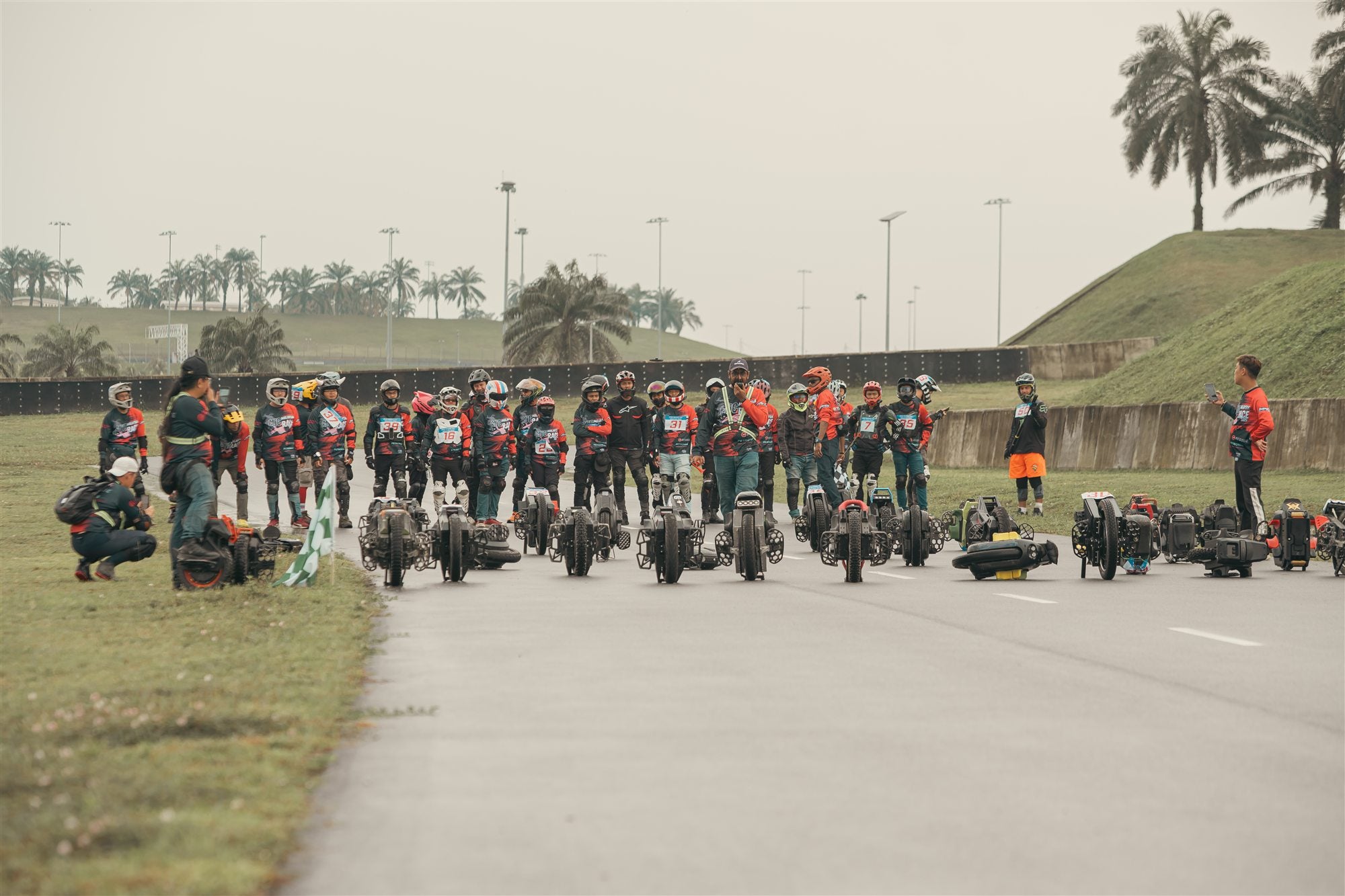 Begode riders assembled at the 2025 Malaysia EUC race